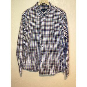 Lot of 2 men, Eddie Bauer 100%‎ cotton long sleeve button up shirts